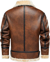 Brown Faux Leather Coat back-Men